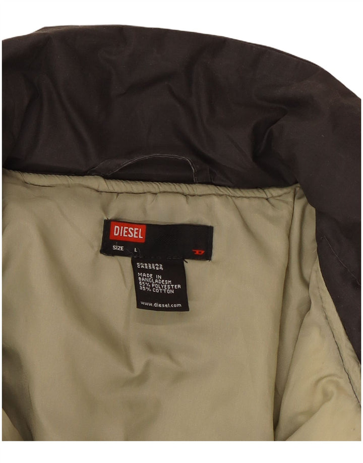 DIESEL Herre polstret jakke UK 40 Large Grå Polyester