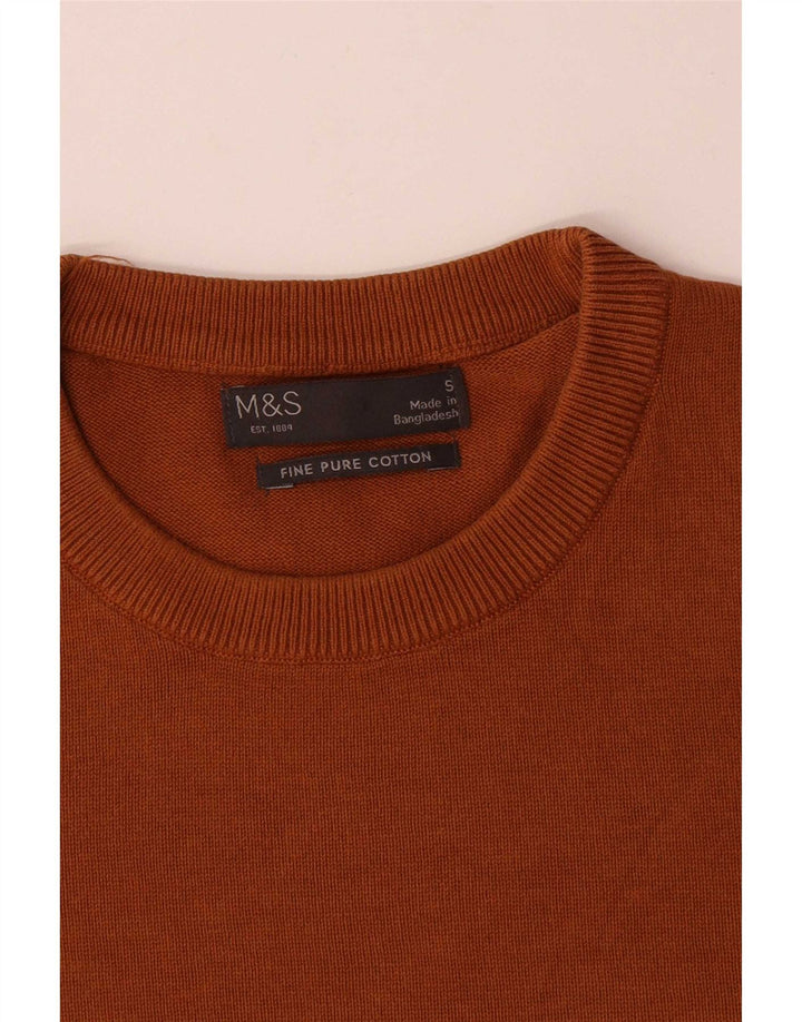 Marks & Spencer Herre sweater med rund hals, lille brun bomuld