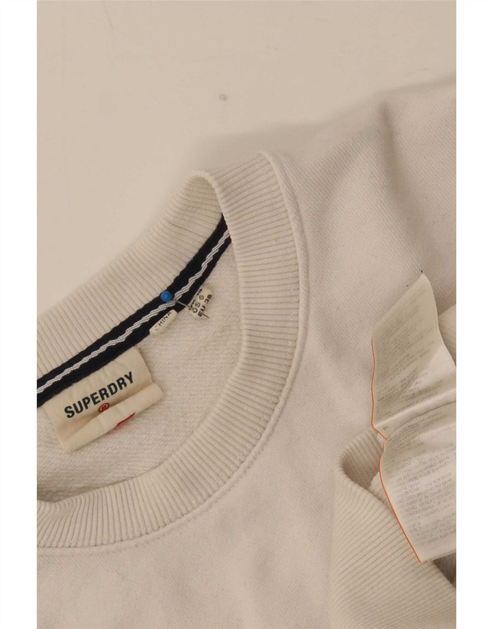 Superdry Womens Graphic Oversized Sweatshirt Jumper UK 10 Small White