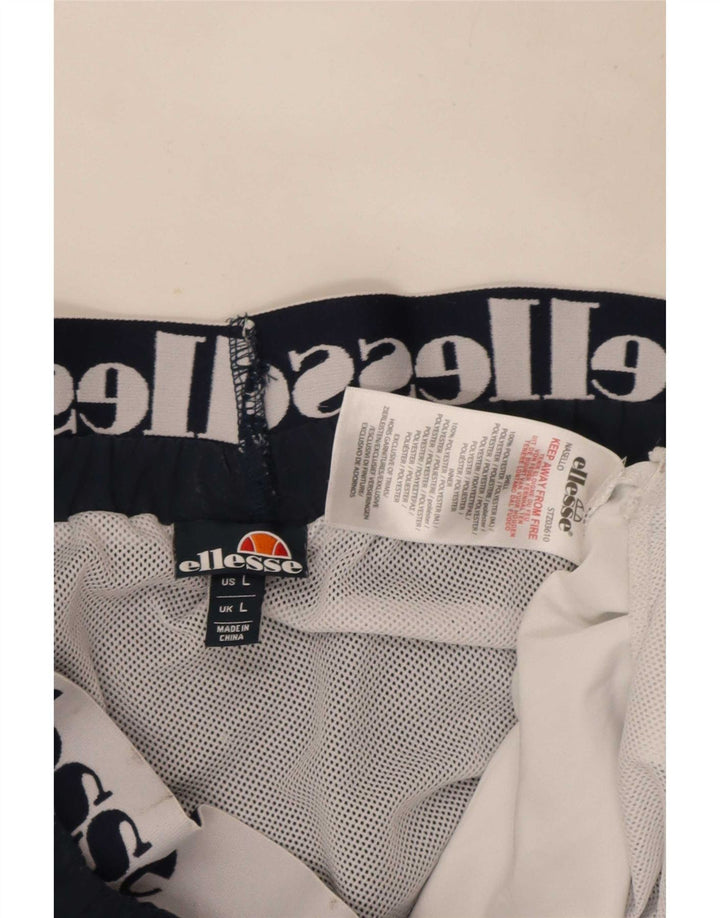 Ellesse Herre grafiske sportsshorts Large Navy Blue Colourblock Polyester