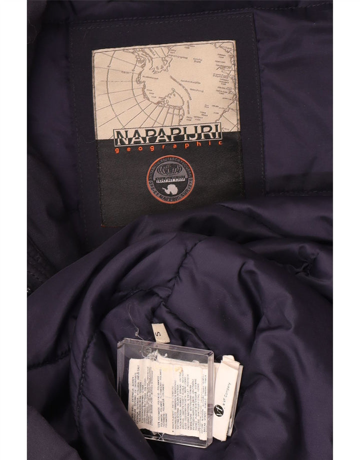 Napapijri Herre Hooded Parka Jacket UK 36 Small Navy Blue Polyamide