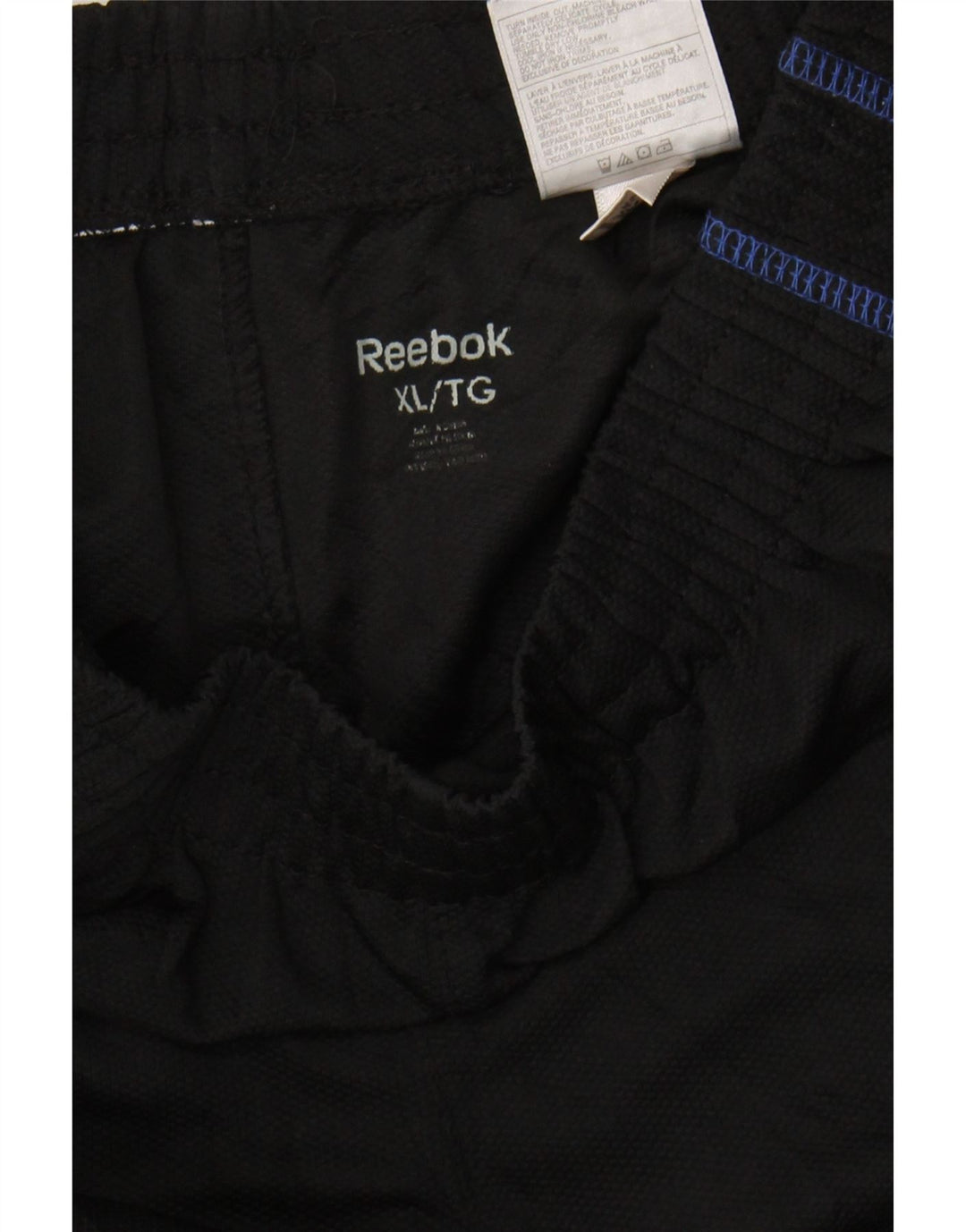 REEBOK Boys Tracksuit Trousers 11-12 Years XL Black Polyester Vintage Reebok and Second-Hand Reebok from Messina Hembry 