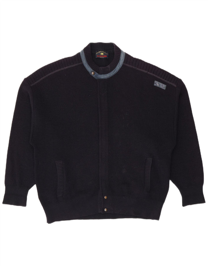 Il Granchio Herre Cardigan Sweater Large Navy Blue Wool