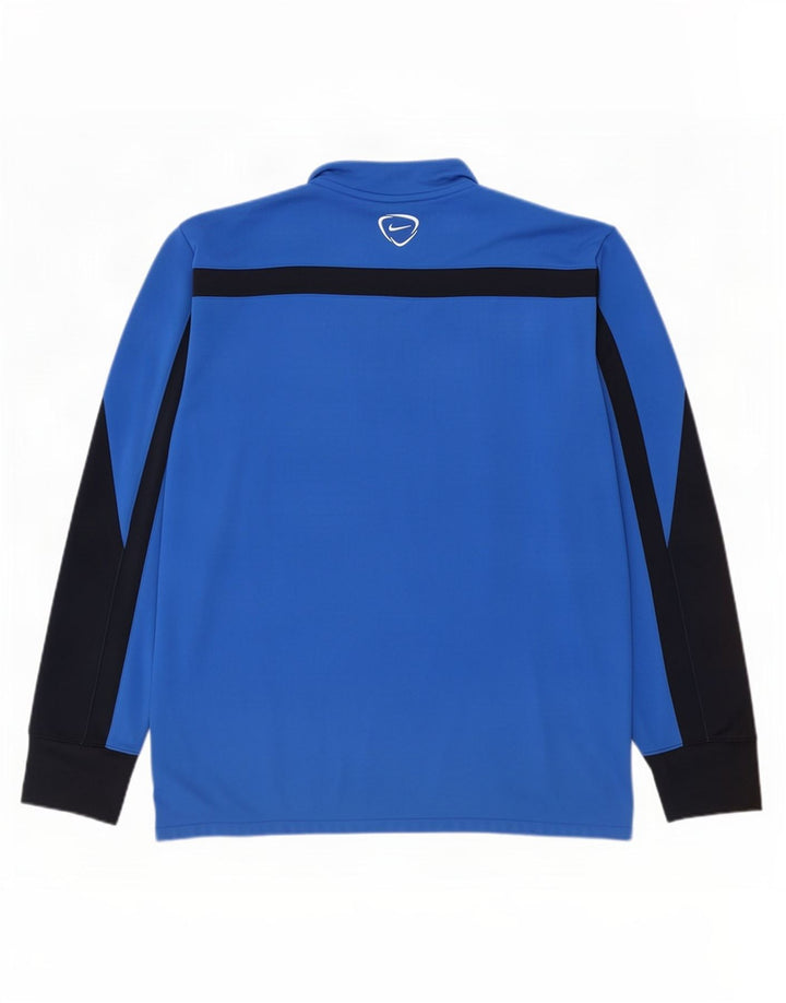 Nike Herre Dri Fit Grafisk Pullover Træningsdragt Top Medium Blue Colourblock