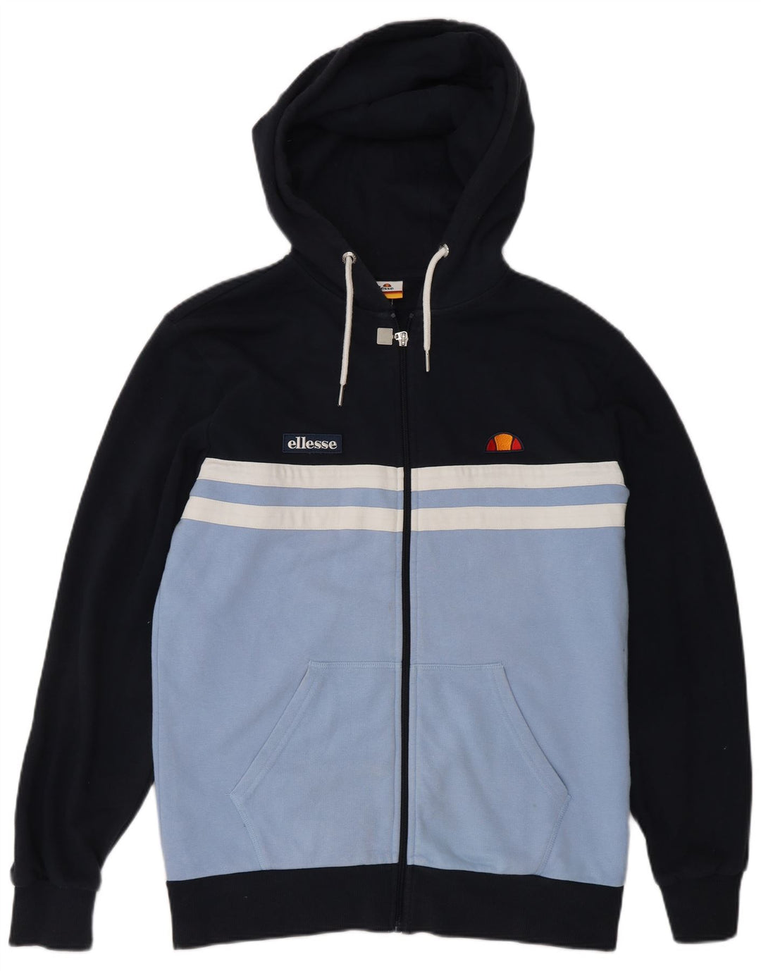 ELLESSE Hættetrøje med lynlås til mænd Medium Marineblå Colourblock Bomuld