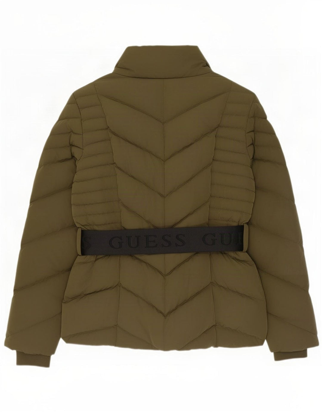 Guess grafisk polstret jakke til kvinder UK 12 Medium Khaki Polyester