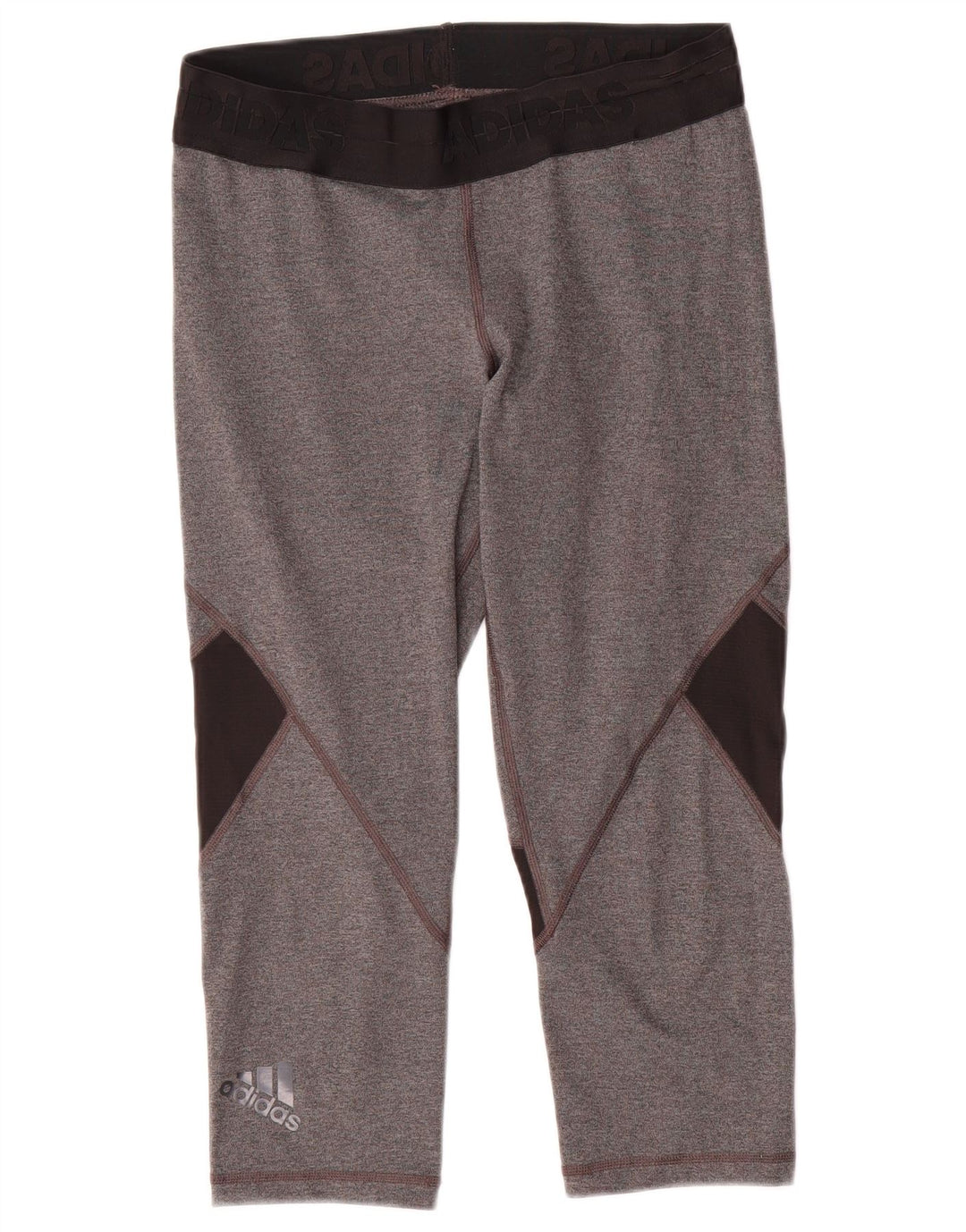 Adidas Dame Climacool Capri Leggings UK 12/14 Medium Grey Colourblock