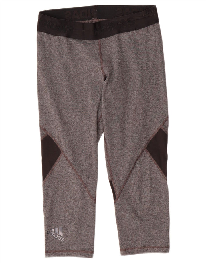 Adidas Dame Climacool Capri Leggings UK 12/14 Medium Grey Colourblock