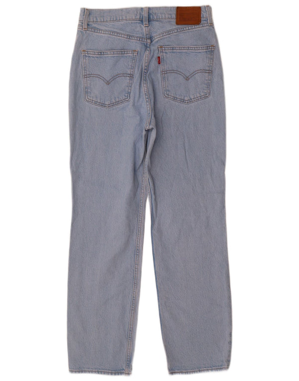 Levi's Dame Højtalje Slim Straight Jeans W28 L28 Blå Bomuld