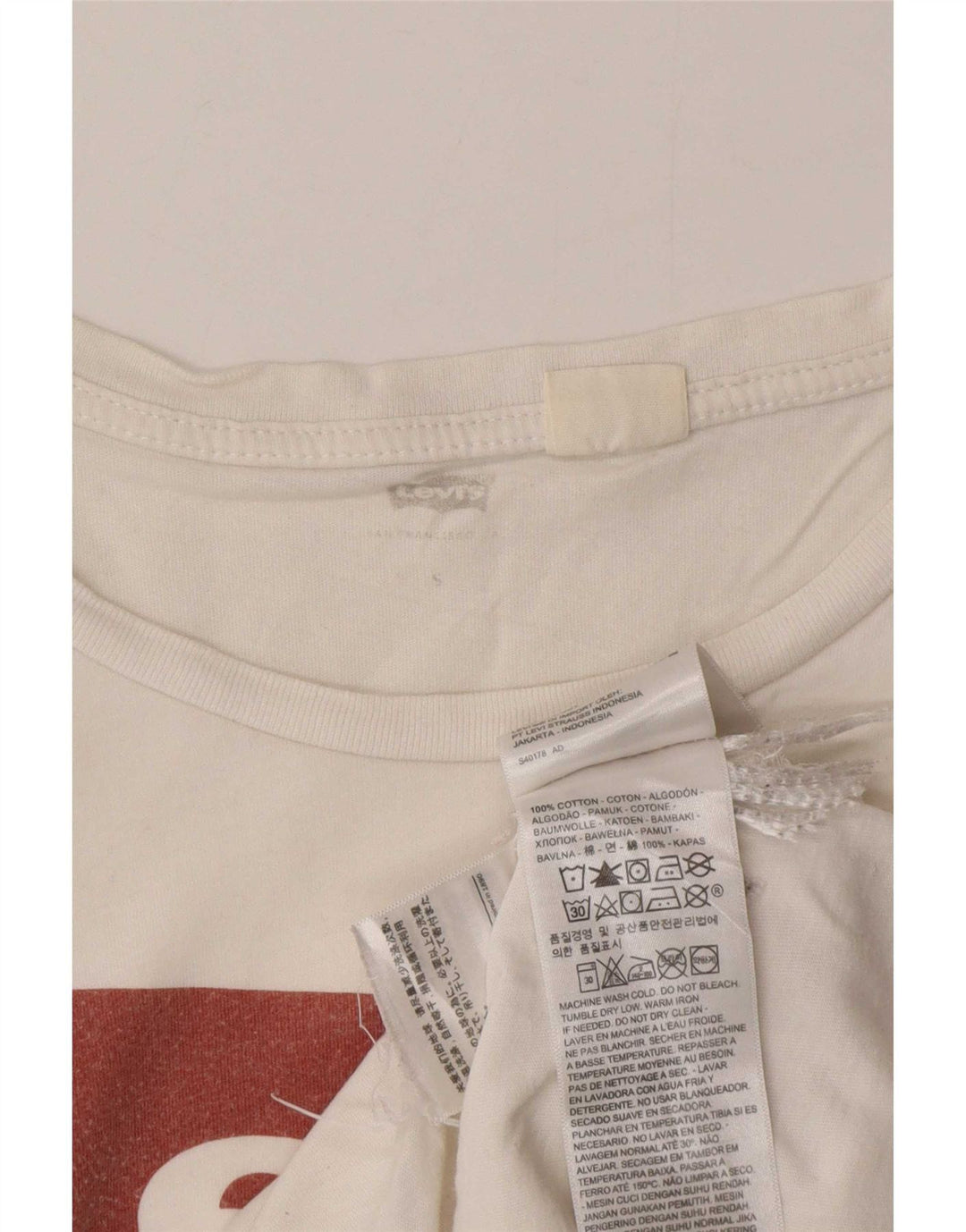 Levi's Grafisk T-shirt top til kvinder DK 10 Lille hvid bomuld