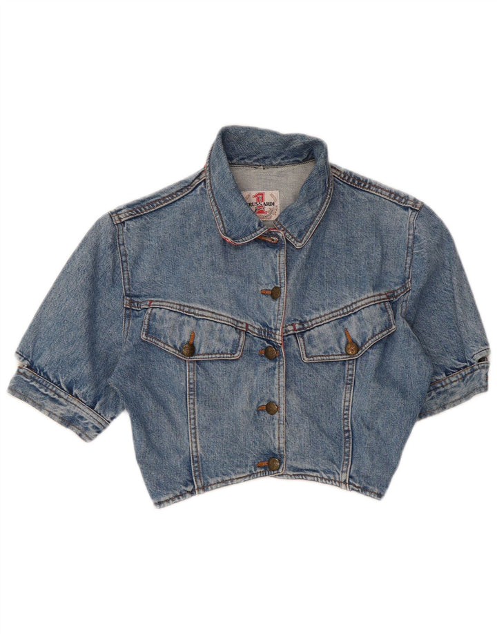 TRUSSARDI Dame Kortærmet denim Bolero Jacket IT 42 Medium Blue Bomuld