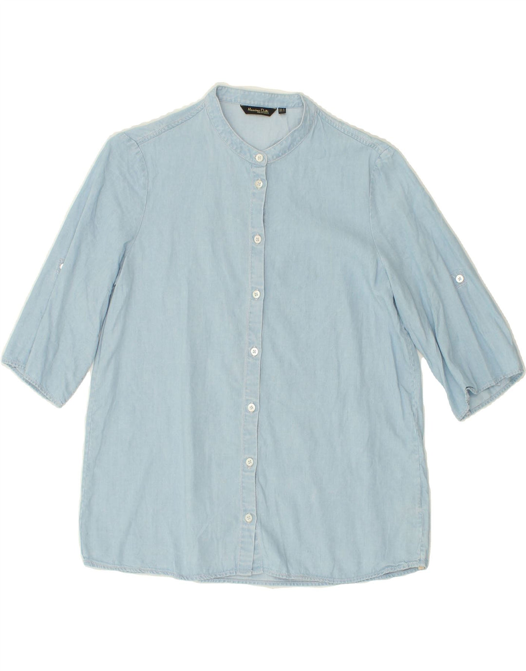 MASSIMO DUTTI Womens Short Sleeve Shirt EU 38 Small Blue Cotton Vintage Massimo Dutti and Second-Hand Massimo Dutti from Messina Hembry 