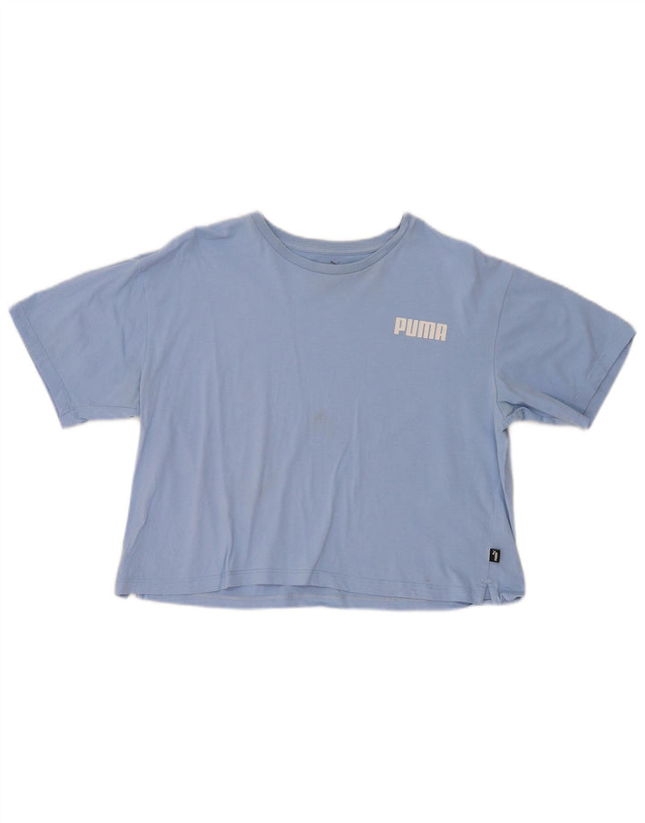 Puma Womens Crop T-Shirt Top UK 16 Large Blue