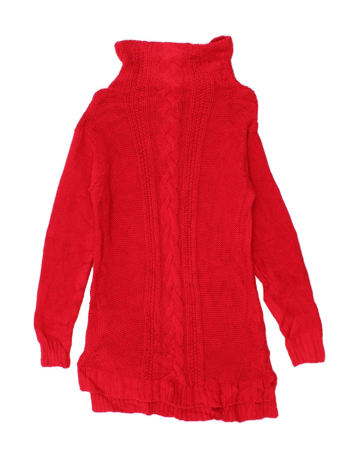 CHAPS Womens Turtle Neck Jumper Sweater UK 12 Medium Red Cotton Vintage Chaps and Second-Hand Chaps from Messina Hembry 