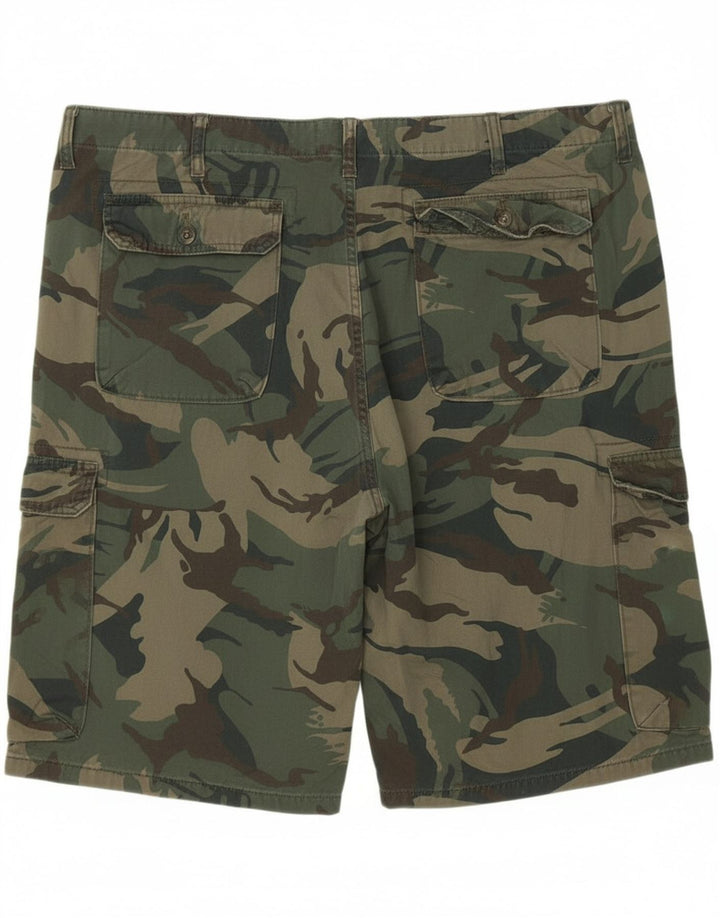 WRANGLER Mens Cargo Shorts W46 3XL Green Camouflage Cotton