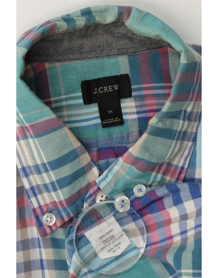J. Crew Kortærmet Herreskjorte Medium Blå Plaid Bomuld