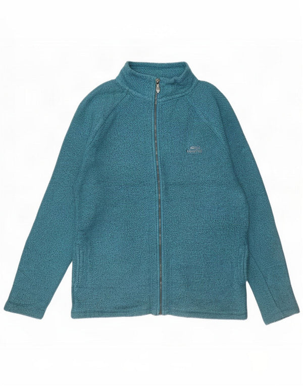 Weird Fish Womens Fleece Tracksuit Top Jacket UK 14 Large Blue Cotton
