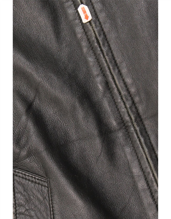 Vintage herre læderjakke IT 50 XL sort læder