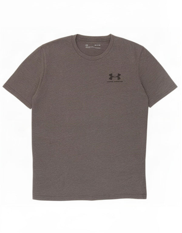 Under Armour Mens Heat Gear T-Shirt Top Medium Grey Flecked Cotton