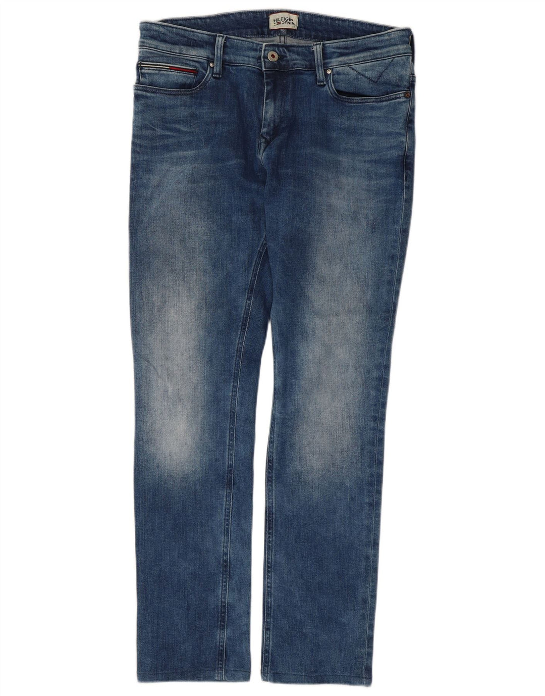 Tommy Hilfiger Herre Slim Jeans W32 L29 Blå Bomuld