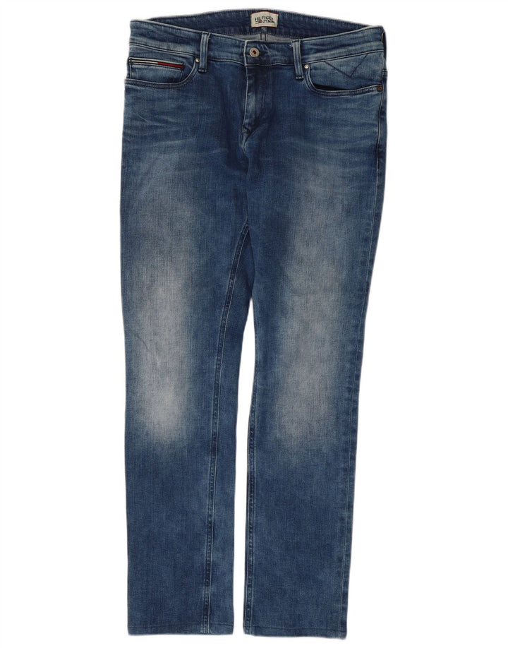 Tommy Hilfiger Herre Slim Jeans W32 L29 Blå Bomuld