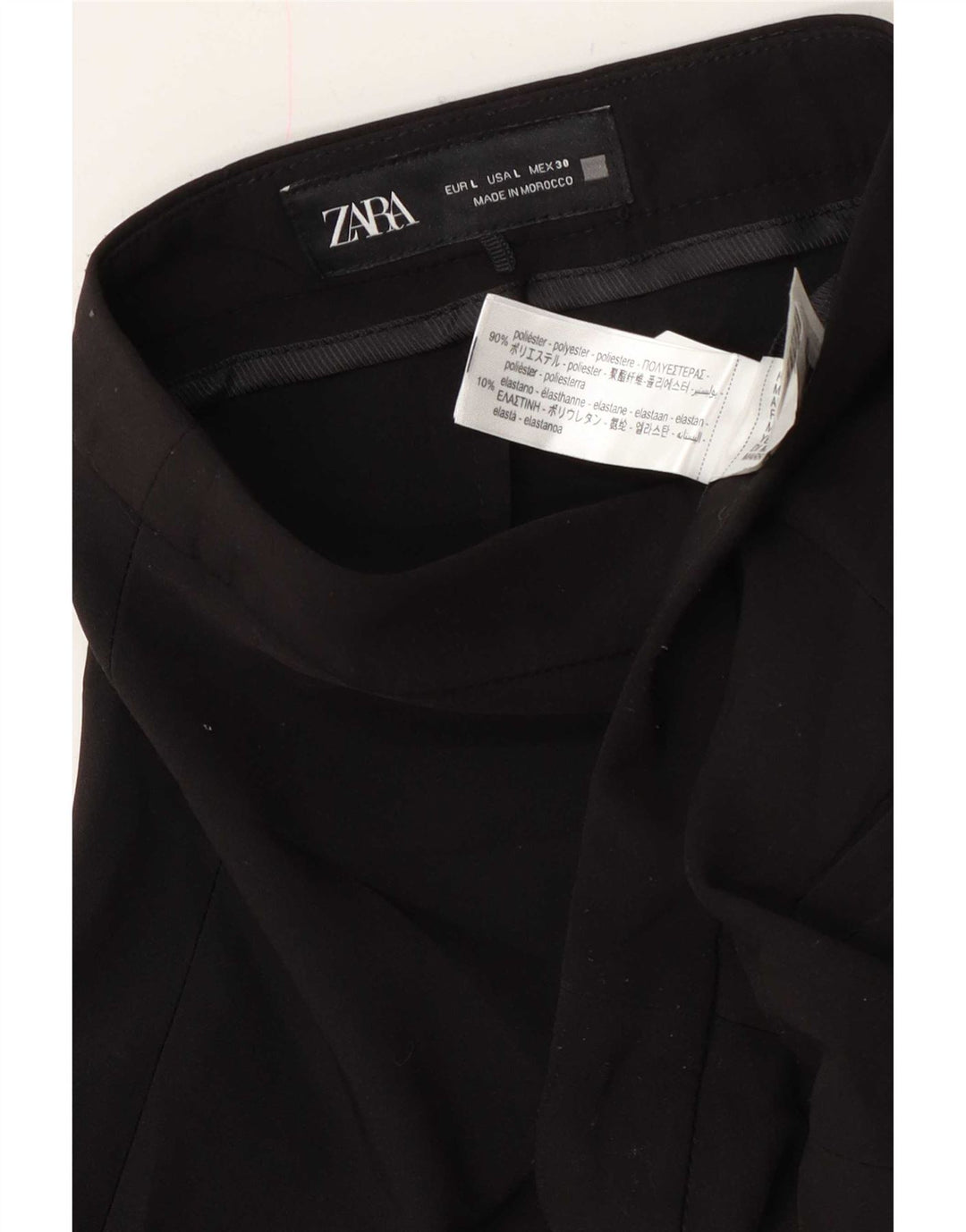 Zara Lige Casual Bukser til kvinder Large W30 L27 Sort Polyester