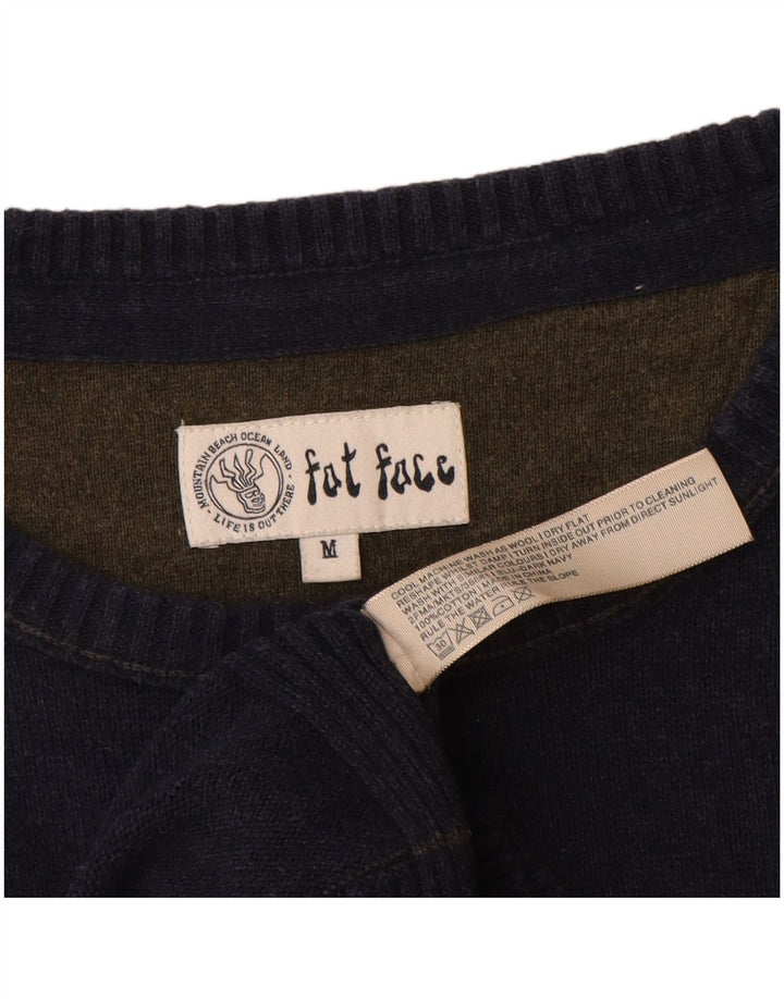 Fat Face Herre Boat Neck Jumper Sweater Medium Navy Blue Bomuld
