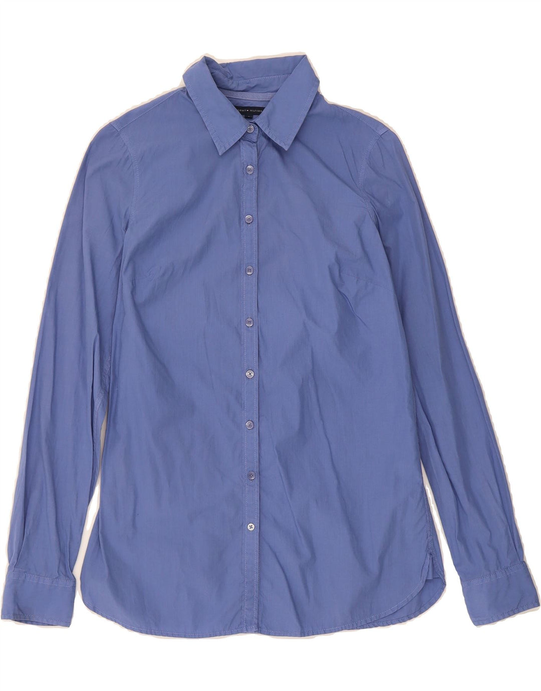 TOMMY HILFIGER Womens Shirt US 4 Small Blue Cotton Vintage Tommy Hilfiger and Second-Hand Tommy Hilfiger from Messina Hembry 