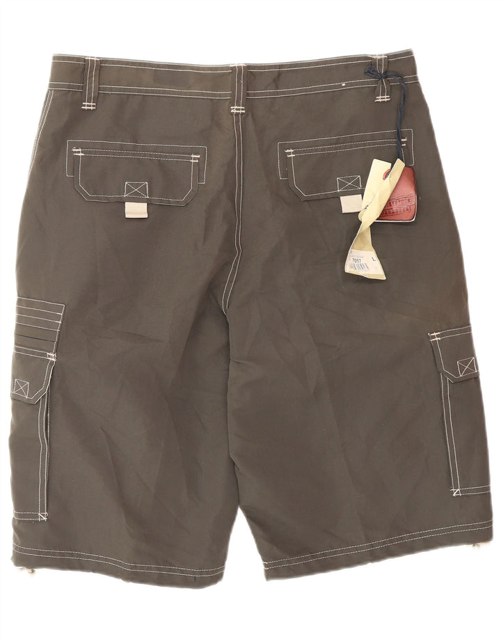 Blå Side Herre Cargo Shorts Large W34 Grå Polyester