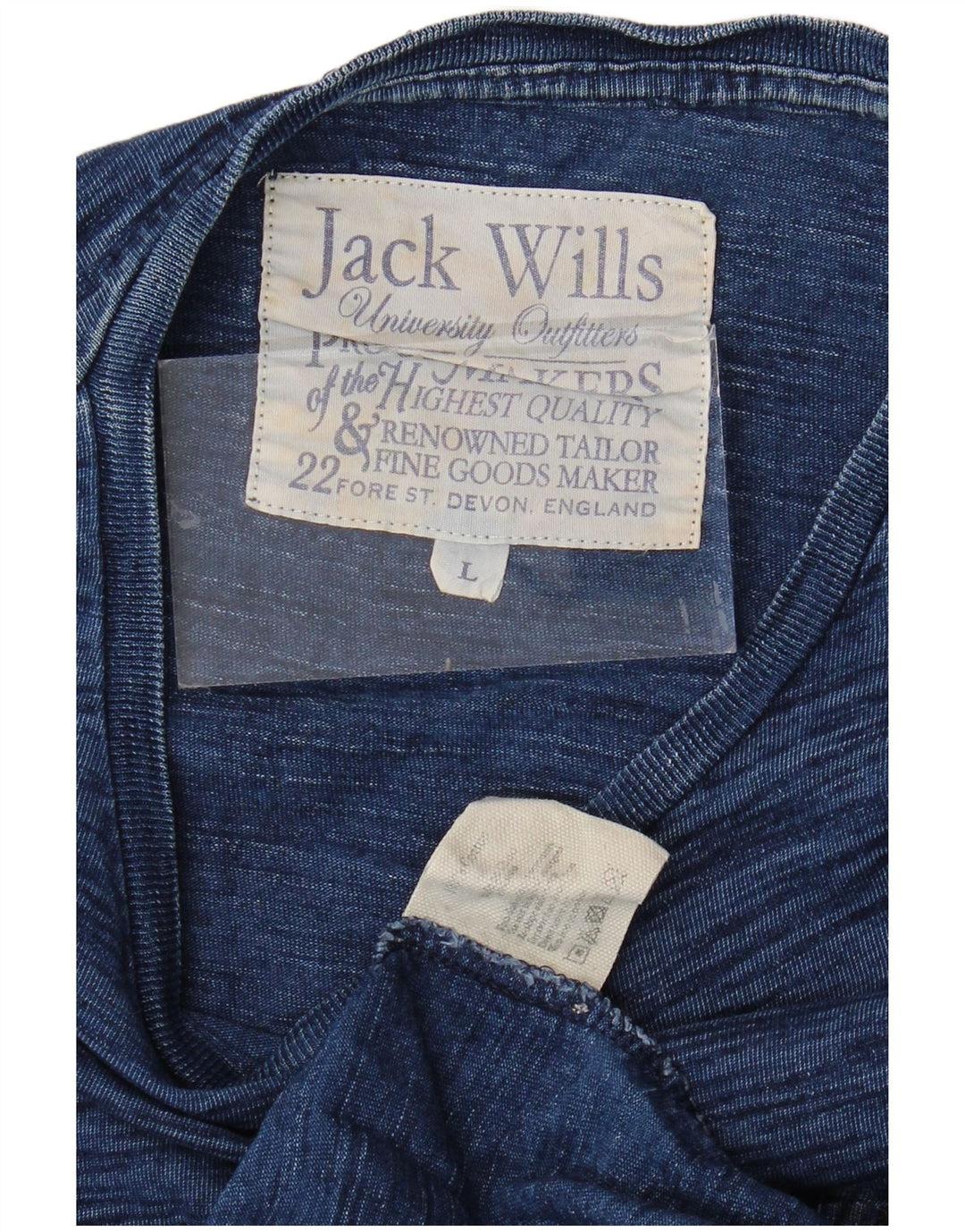 JACK WILLS Herre Top Langærmet Stor Marineblå Flecked Bomuld