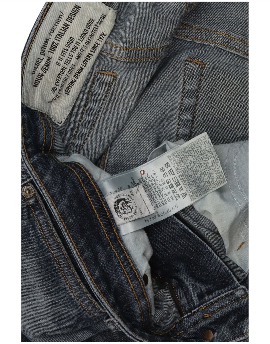 Diesel Herre Distressed Slim Jeans W32 L32 Blå Bomuld