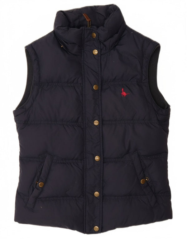 JACK WILLS Dame Polstret Gilet UK 8 Small Navy Blue Nylon