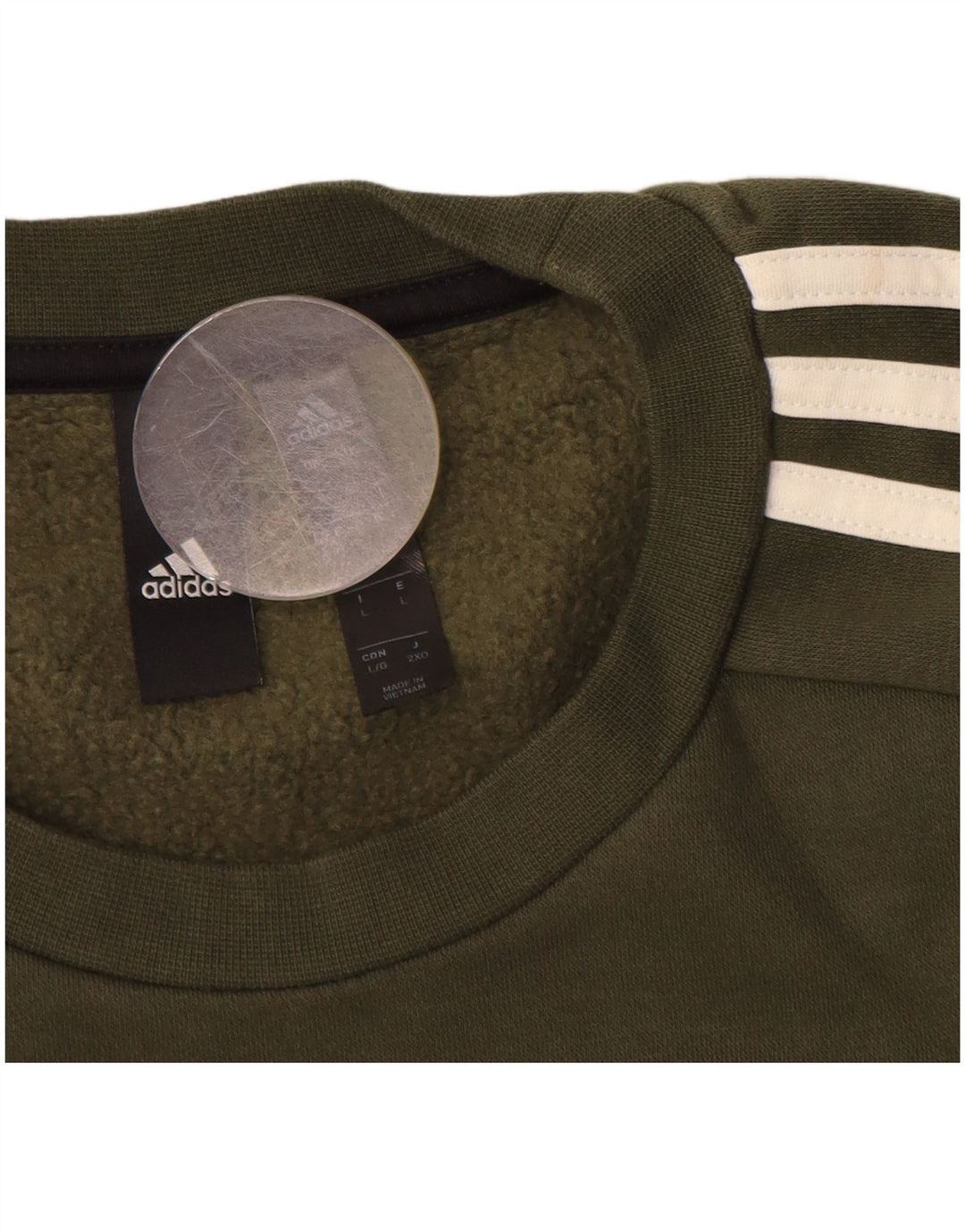 ADIDAS Mens Sweatshirt Jumper Large Khaki Cotton