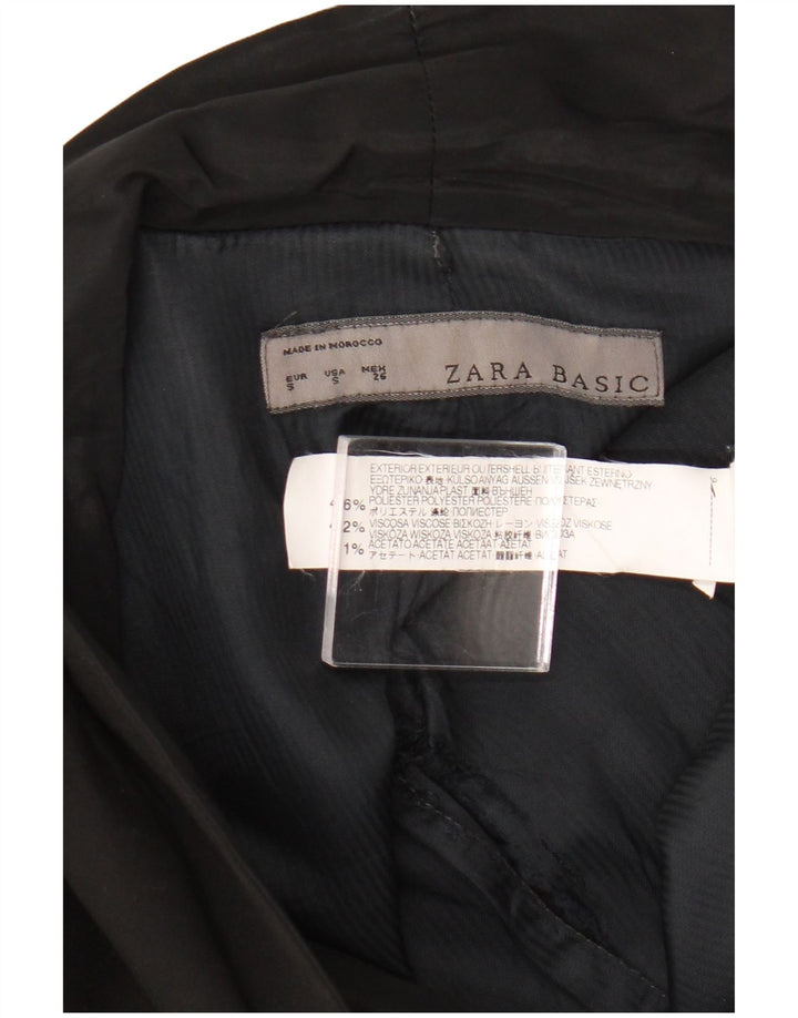 Zara Dame 1 Knap Blazer Jacket UK 8 Small Black Polyester