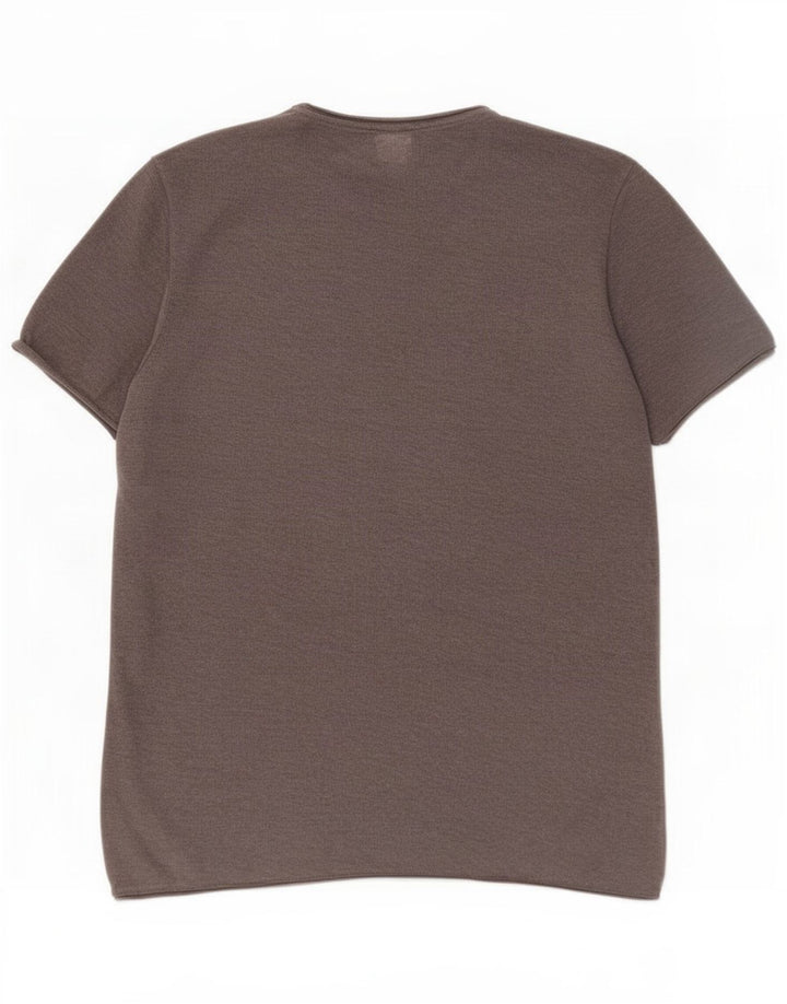 Zara Herre T-Shirt Top Stor Grå Bomuld