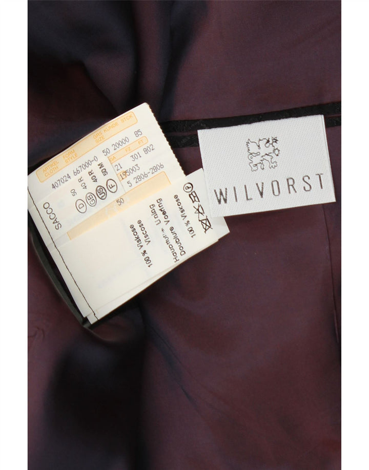 Wilvorst Herre 2 Button Blazer Jacket UK 40 Large Black Paisley Viscose