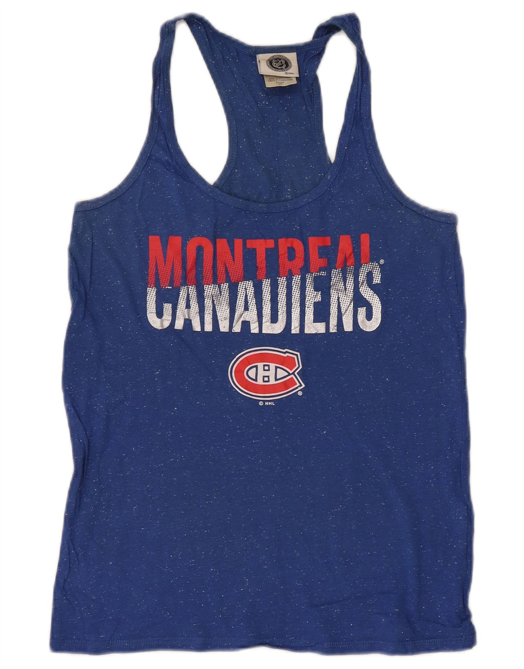 NHL Womens Montreal Canadiens Grafisk Vest Top UK 10 Small Blue Flecked