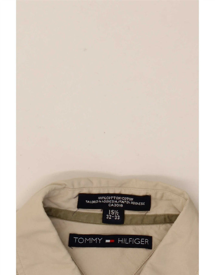 Tommy Hilfiger Herreskjorte Størrelse 15 1/2 Medium Beige Bomuld