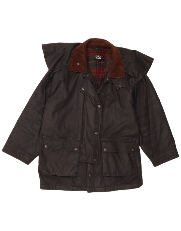High Sky Dame Vokset Bomuld Overfrakke UK 18 XL Sort