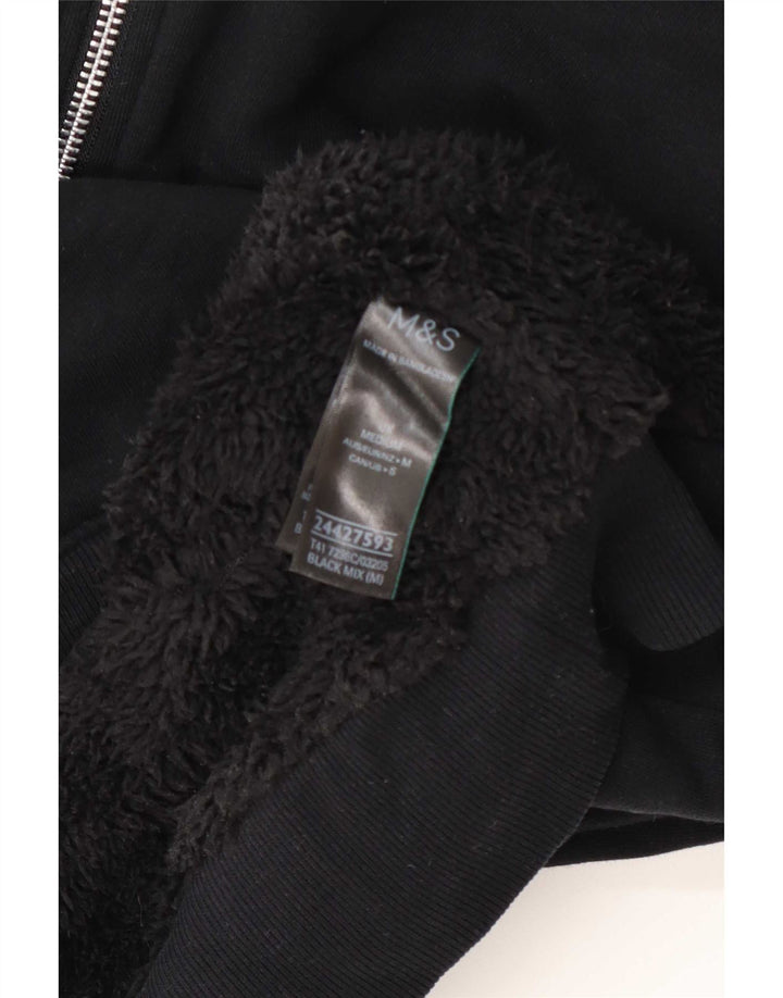 Marks & Spencer Dame Oversized hættetrøje med lynlås UK 14 Medium Black