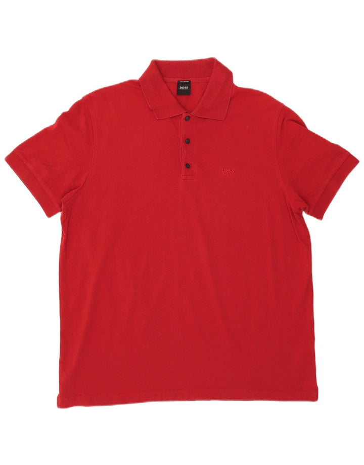Hugo Boss Polo Shirt til mænd XL Rød Bomuld