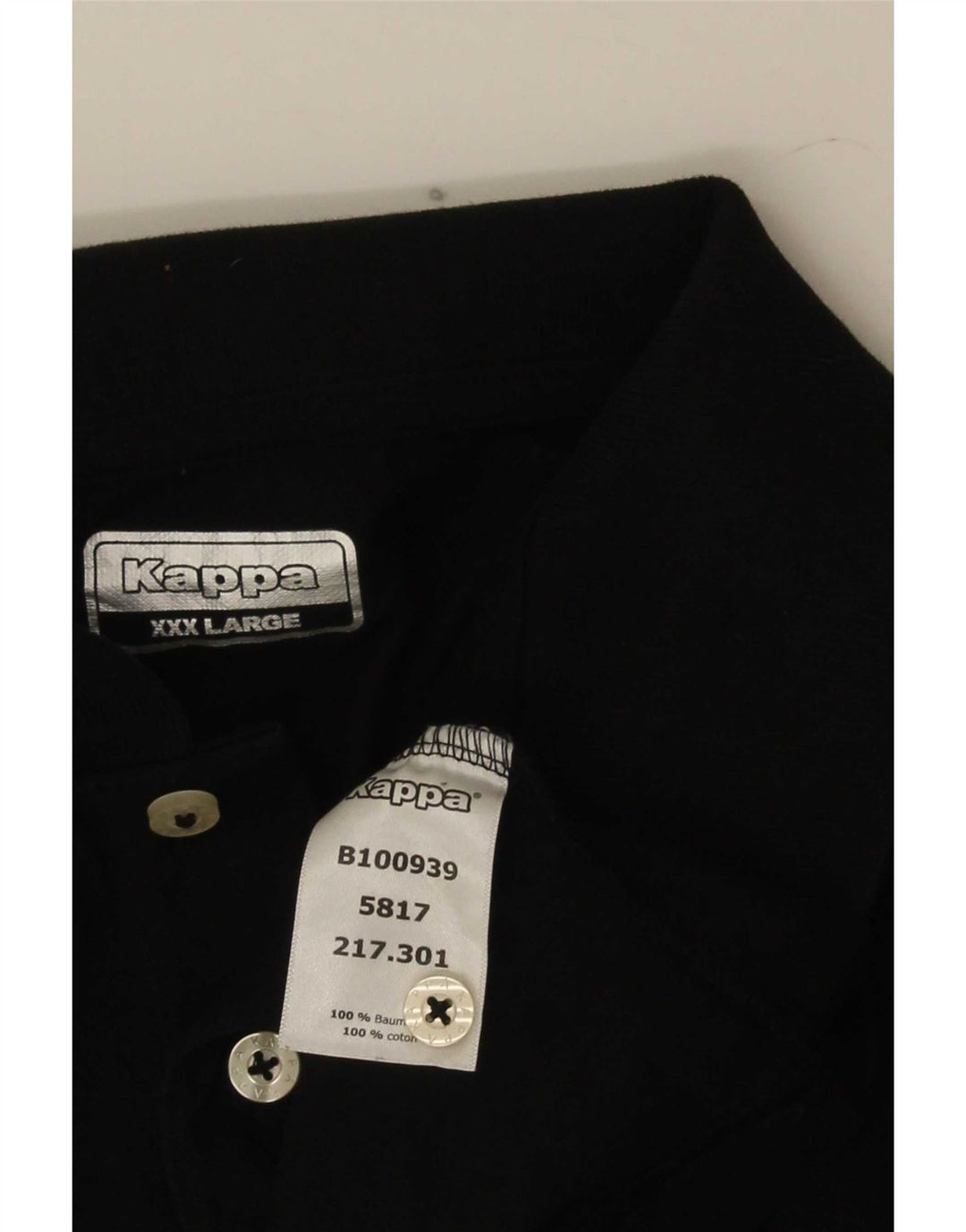 Kappa herre poloshirt 3XL sort bomuld
