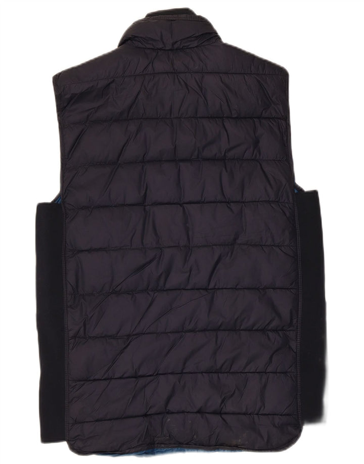 Zara Herre Polstret Gilet UK 38 Medium Navy Blue Polyester