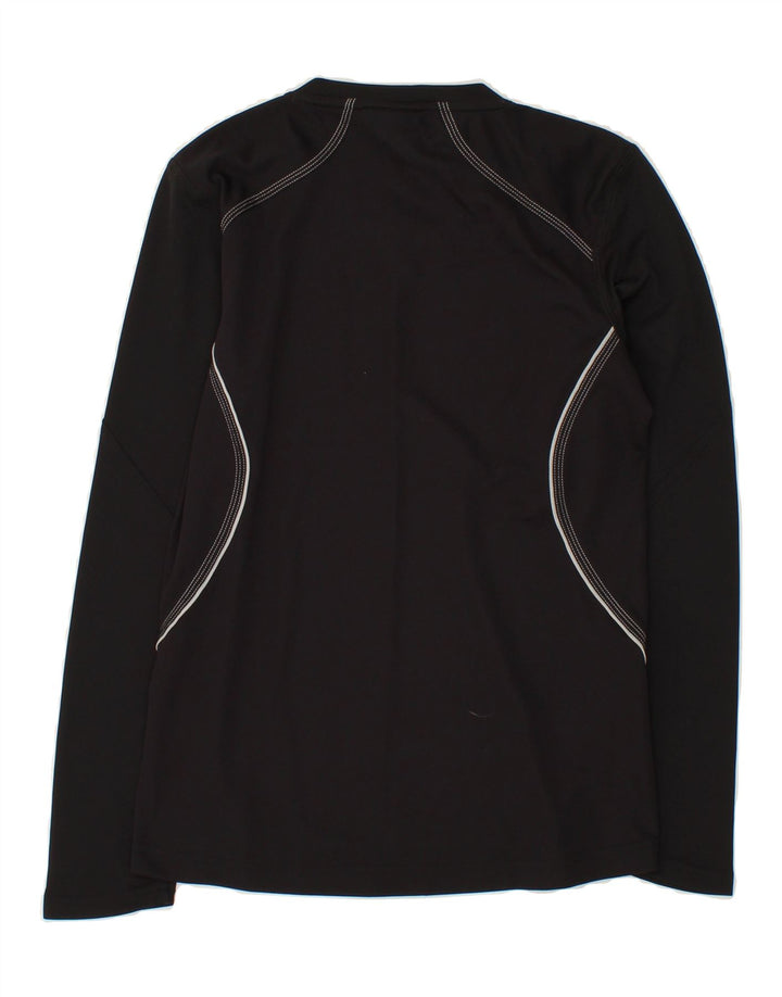 ADIDAS Womens Top Long Sleeve UK 10 Small Black Polyester Vintage Adidas and Second-Hand Adidas from Messina Hembry 