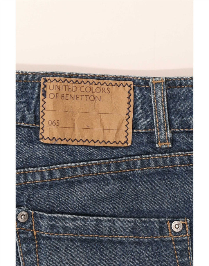 Benetton Dame denim Shorts IT 42 Medium W30 Blå Bomuld