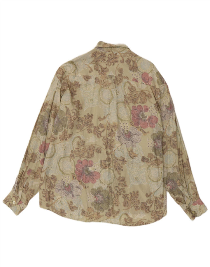 Vintage herreskjorte Medium Beige Floral Viscose