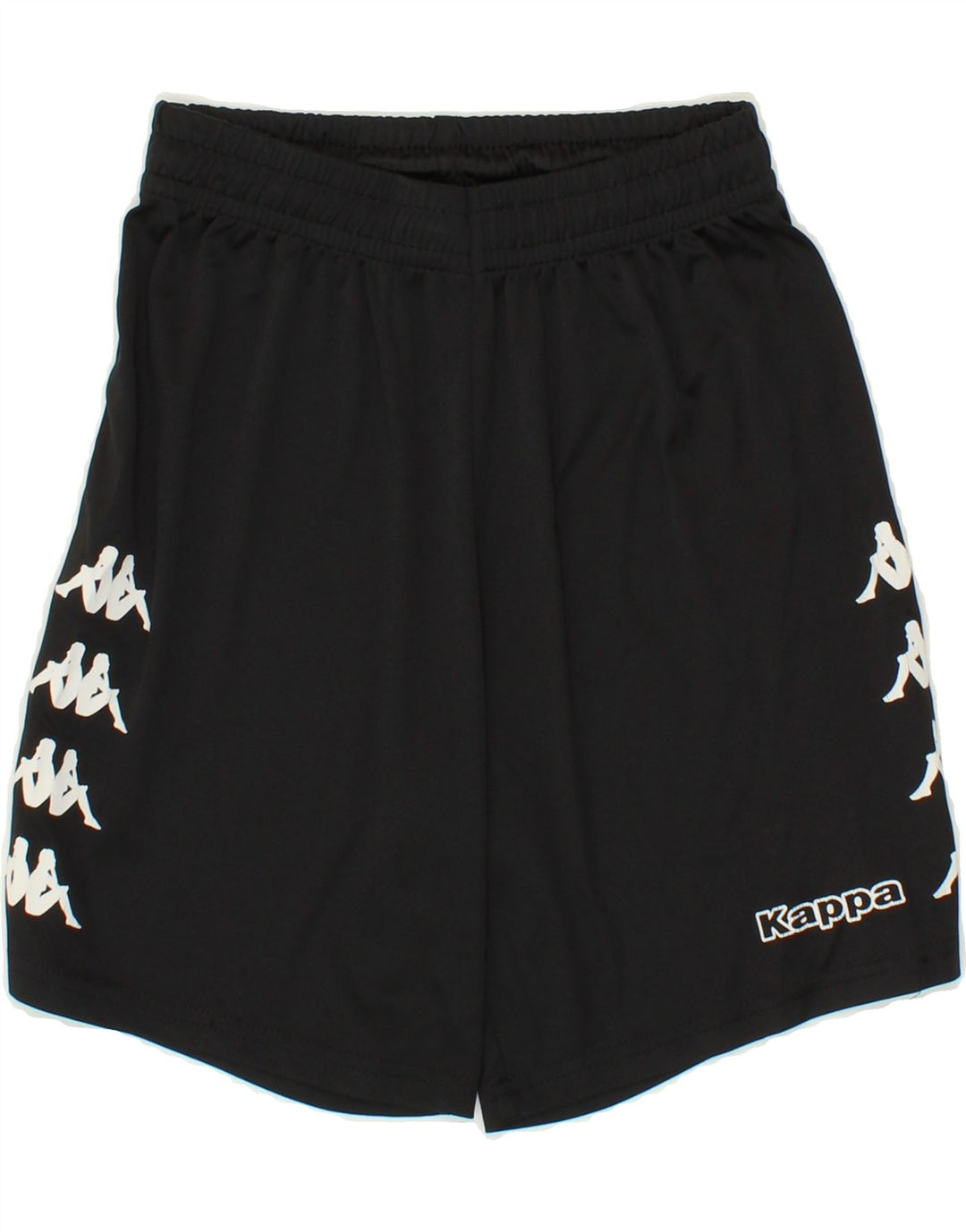 KAPPA Boys Graphic Sport Shorts 11-12 Years  Black Polyester Vintage Kappa and Second-Hand Kappa from Messina Hembry 