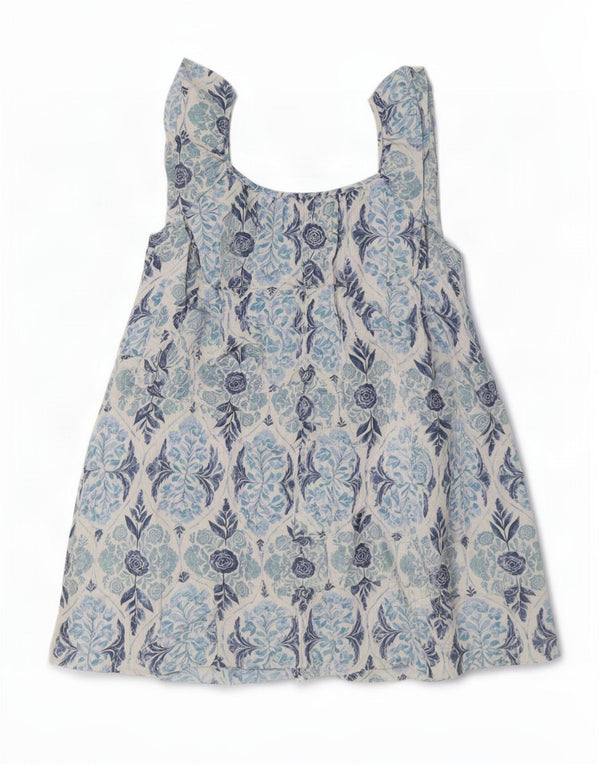 Næste Dame Oversized ærmeløs solkjole UK 12 Medium Blue Floral Bohemian