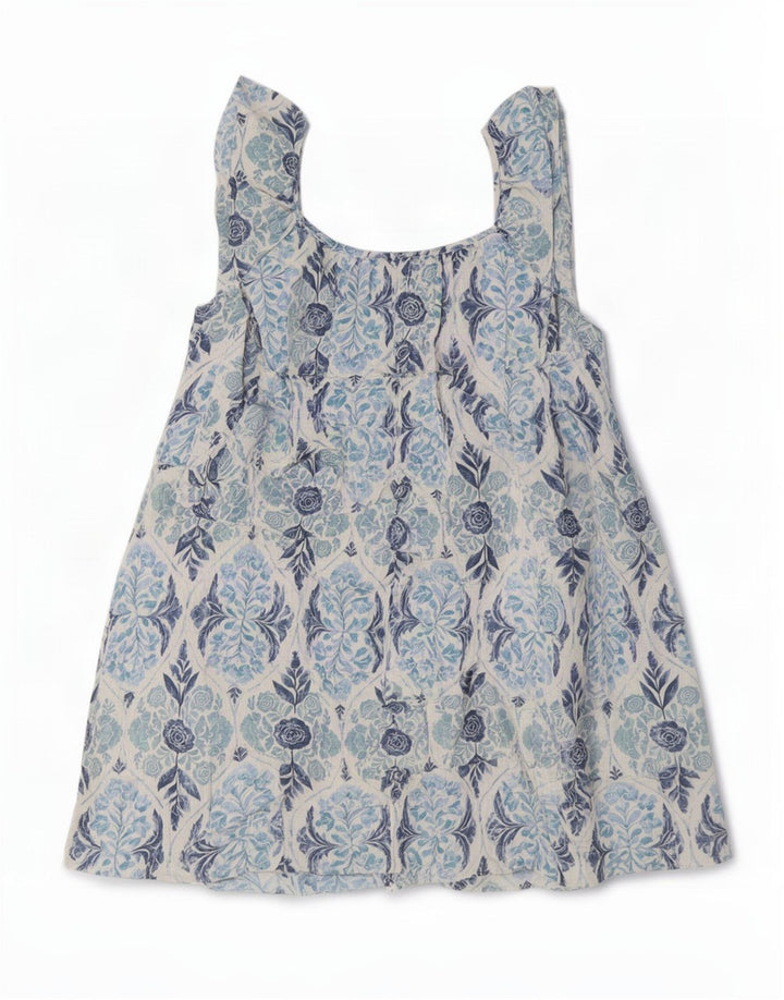 Næste Dame Oversized ærmeløs solkjole UK 12 Medium Blue Floral Bohemian