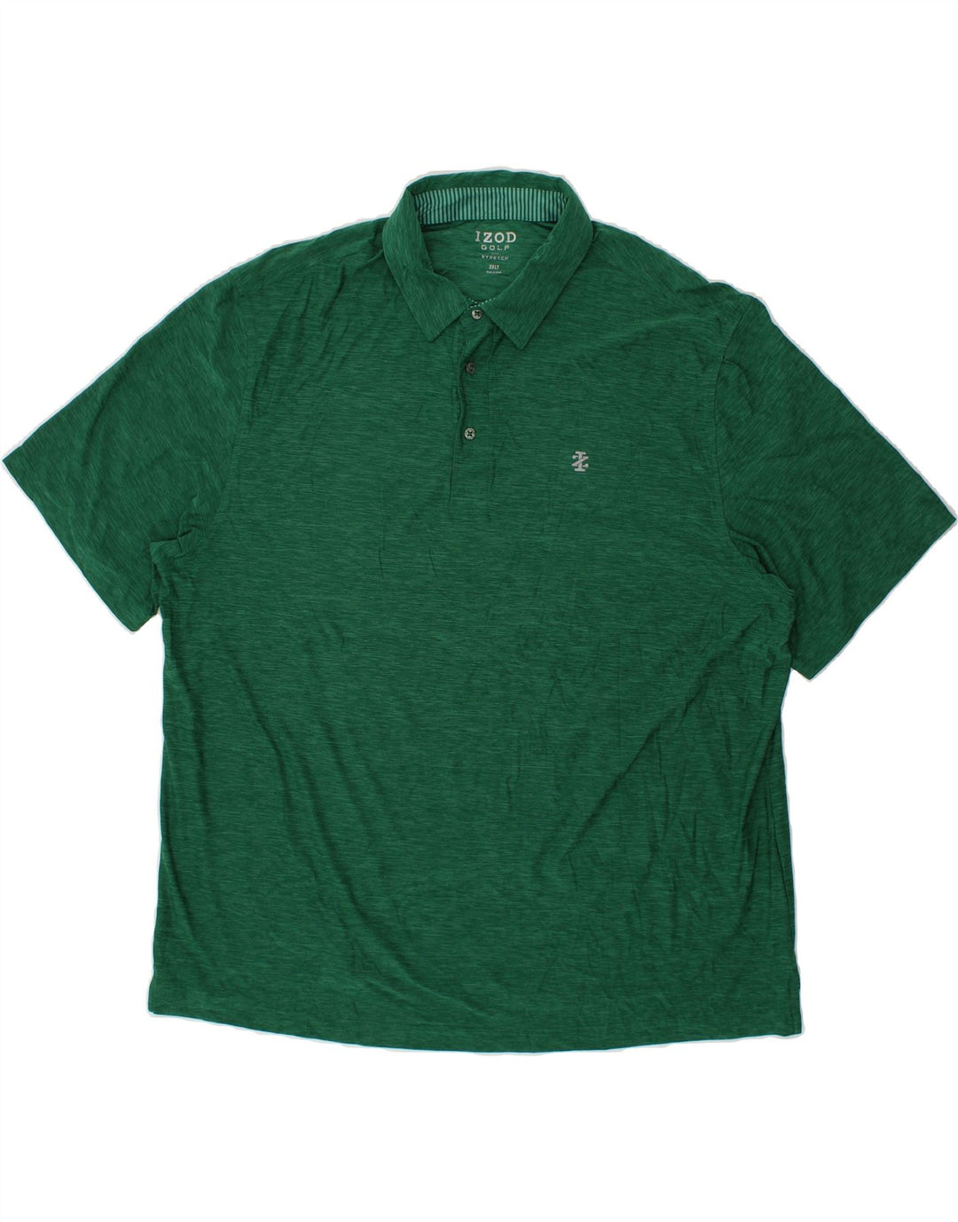 IZOD Mens Golf Polo Shirt 2XL Green Polyester Vintage Izod and Second-Hand Izod from Messina Hembry 